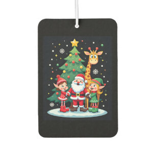 Christmas Squad Santa Giraffe Elf Dabbing Matching Air Freshener