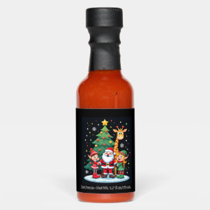 Christmas Squad Santa Giraffe Elf Dabbing Matching Hot Sauces