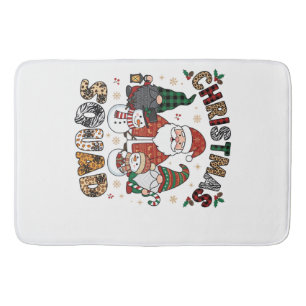 Christmas Squad Santa Gnomes Snowmen Leopard Zebra Bath Mat