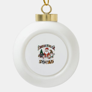 Christmas Squad Santa Gnomes Snowmen Leopard Zebra Ceramic Ball Christmas Ornament
