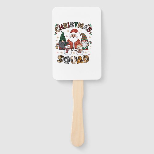 Christmas Squad Santa Gnomes Snowmen Leopard Zebra Hand Fan