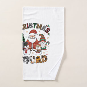 Christmas Squad Santa Gnomes Snowmen Leopard Zebra Hand Towel