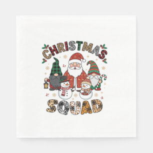 Christmas Squad Santa Gnomes Snowmen Leopard Zebra Napkins