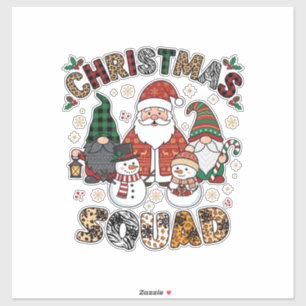 Christmas Squad Santa Gnomes Snowmen Leopard Zebra Sticker