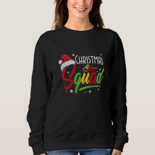 Christmas Squad Santa Hat Candy Xmas Pajama Family Sweatshirt