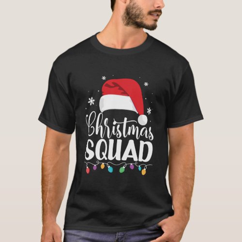 Christmas Squad Santa Hat Family Matching Pajamas  T_Shirt