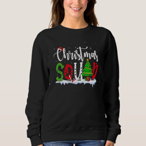 Christmas Squad Santa Hat Tree Xmas Pajama Family  Sweatshirt
