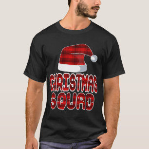 Christmas Squad Santa Red Plaid Claus Xmas Pajama  T-Shirt