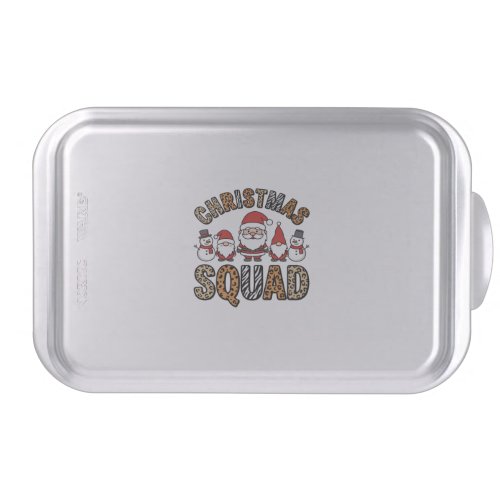 Christmas Squad Santa Snowman Leopard Print Design Cake Pan