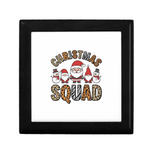 Christmas Squad Santa Snowman Leopard Print Design Gift Box