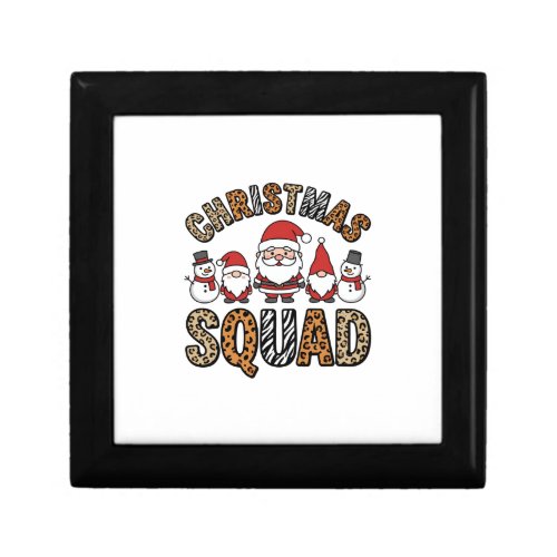 Christmas Squad Santa Snowman Leopard Print Design Gift Box