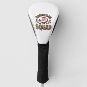 Christmas Squad Santa Snowman Leopard Print Design Golf Head Cover