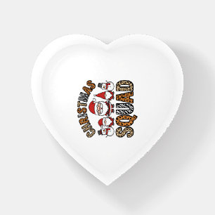 Christmas Squad Santa Snowman Leopard Print Design Paperweight