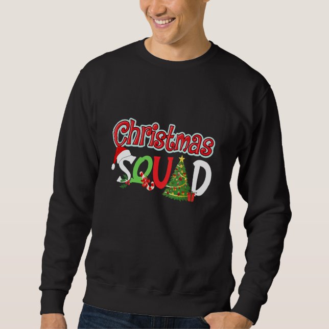 Christmas Squad Xmas Tree Family Matching Pajamas Sweatshirt (Front)