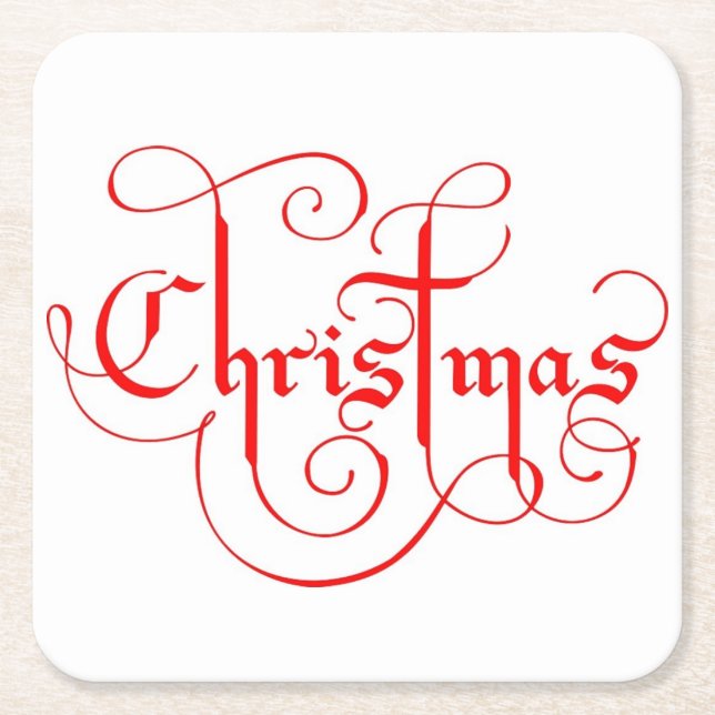 CHRISTMAS SQUARE PAPER COASTER (Front)