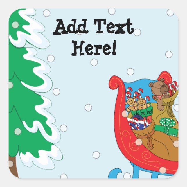 Christmas Square Stickers. Personalize. Square Sticker (Front)
