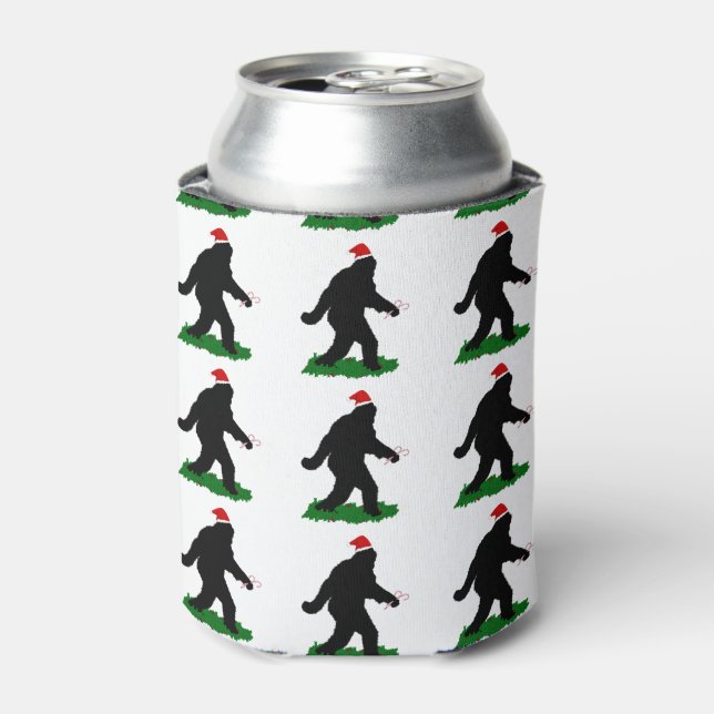 Christmas Squatch - Squatchin' with Candy Canes Can Cooler (Can Front)