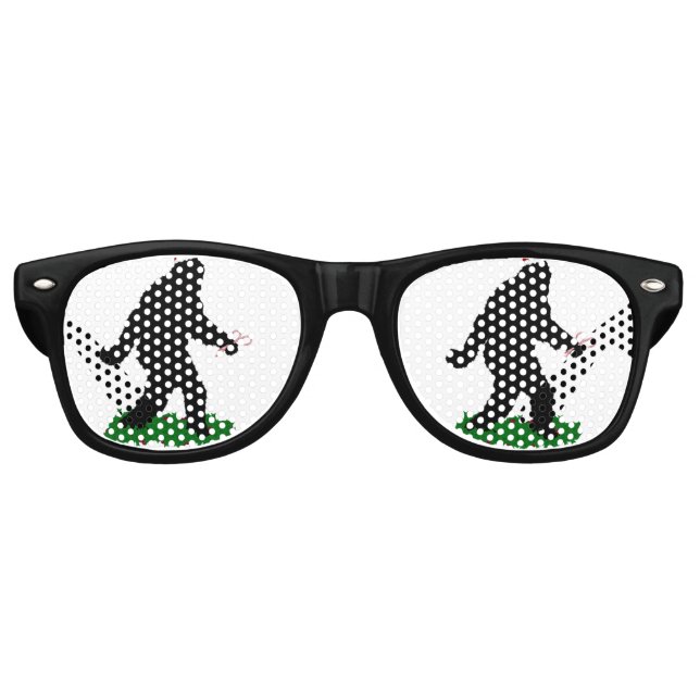 Christmas Squatch - Squatchin' with Candy Canes Retro Sunglasses (Front)