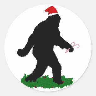 Christmas Squatchin' Classic Round Sticker