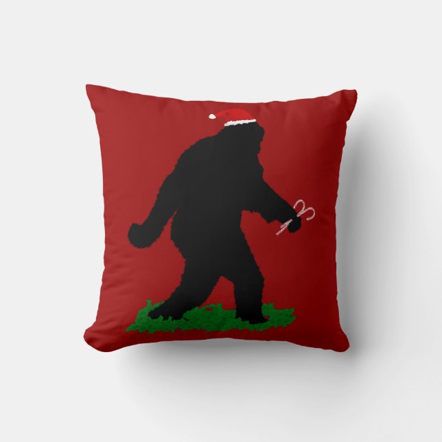 Christmas Squatchin' Throw Pillow (Front)