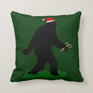 Christmas Squatchin' Throw Pillow