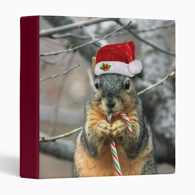 Christmas Squirrel 3 Ring Binder (Front/Spine)