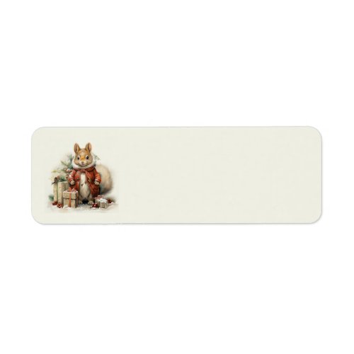 Christmas Squirrel Address Labels