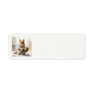 Christmas Squirrel Address Labels