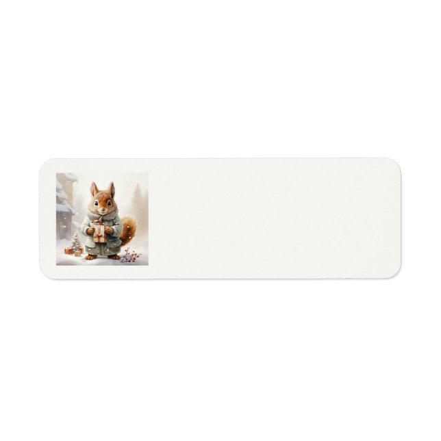 Christmas Squirrel Address Labels (Front)