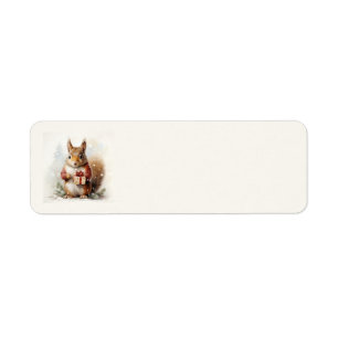 Christmas Squirrel Address Labels