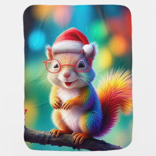 Christmas Squirrel As Santa Claus Design-56765 Baby Blanket