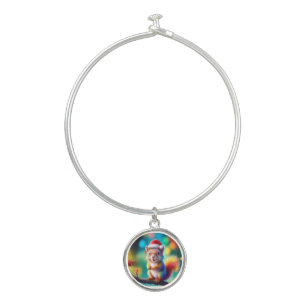 Christmas Squirrel As Santa Claus Design-56765 Bangle Bracelet
