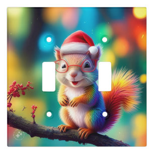 Christmas Squirrel As Santa Claus Design-56765 Light Switch Cover