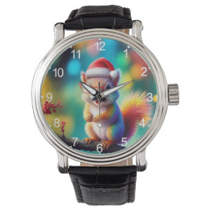 Christmas Squirrel As Santa Claus Design-56765 Watch