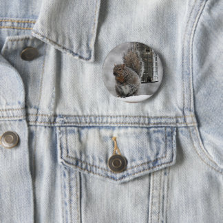 Christmas Squirrel Button