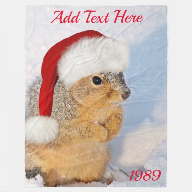Christmas Squirrel Fleece Blanket (Front)