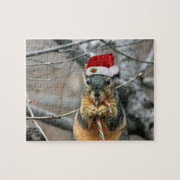 Christmas Squirrel Jigsaw Puzzle by pdphoto at Zazzle