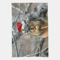 Happy Holidays l Snowflakes Red Buffalo Plaid Kitchen Towel, Zazzle