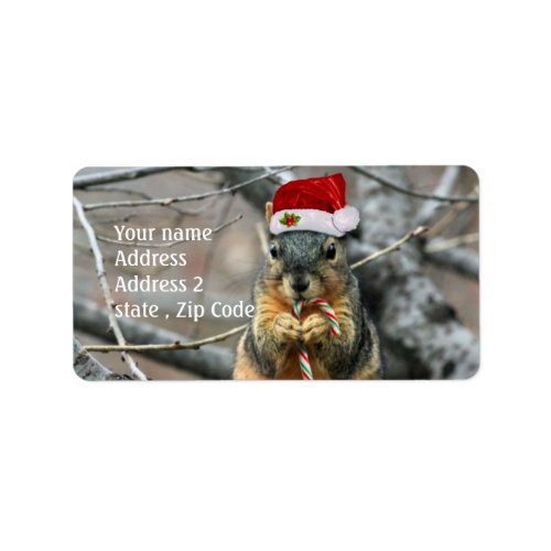 Christmas Squirrel Label