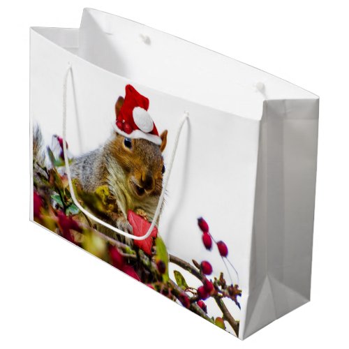 Christmas squirrel large gift bag