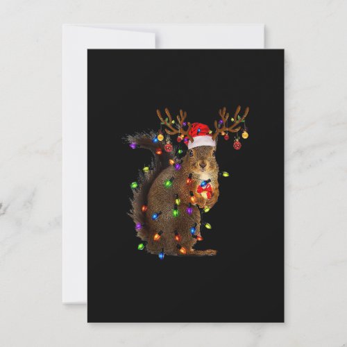 Christmas Squirrel Lights Invitation