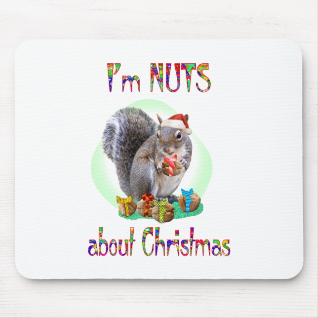 Christmas Squirrel Mouse Pad (Front)