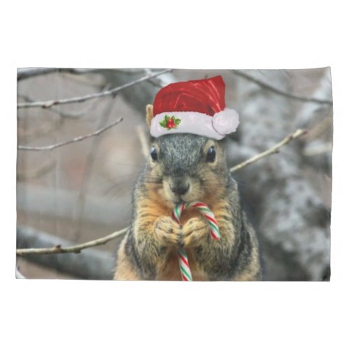 Christmas squirrel pillowcase