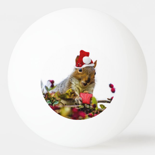Christmas Squirrel Ping-Pong Ball (Front)