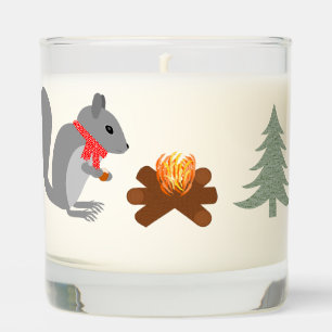 Christmas Squirrel Roasting Hazelnuts on Log Fire Scented Candle