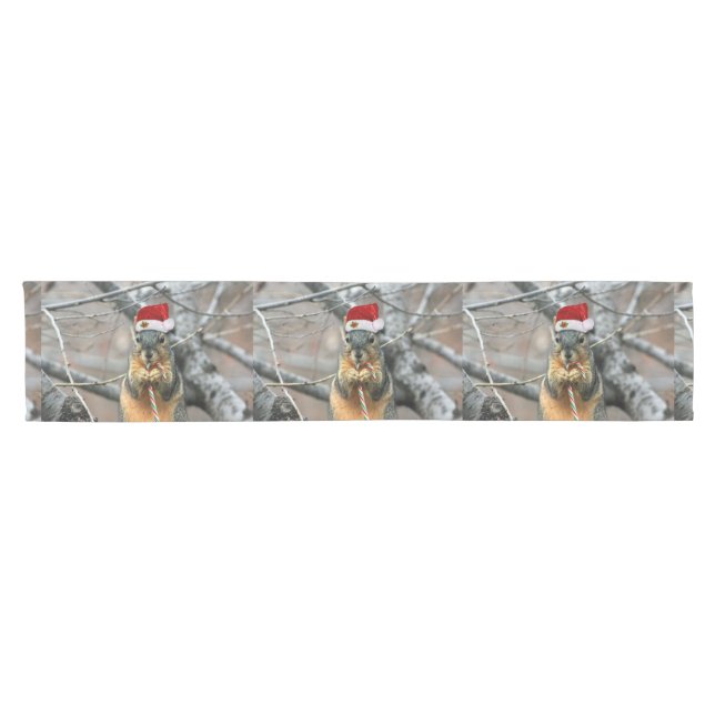 Christmas squirrel short table runner (Horizontal)