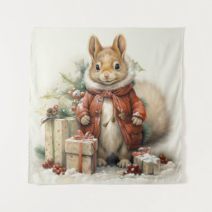 Christmas Squirrel Tapestry