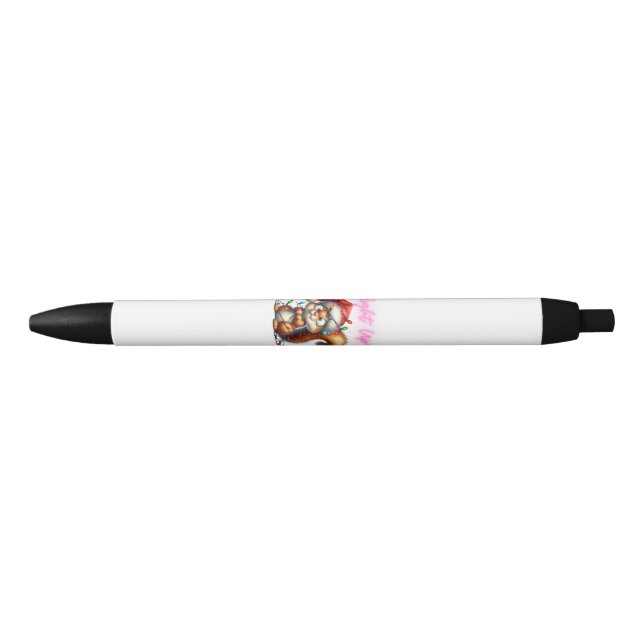 Christmas Squirrel with Lights Fun Holiday Card Pen (Front)