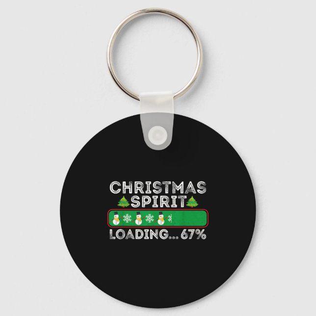 Christmas Srit Loading 67 Six Seven Meme Funny Sno Keychain (Front)