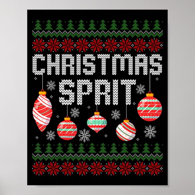Christmas Srit Matching Funny Couples Ugly Sweater Poster (Front)